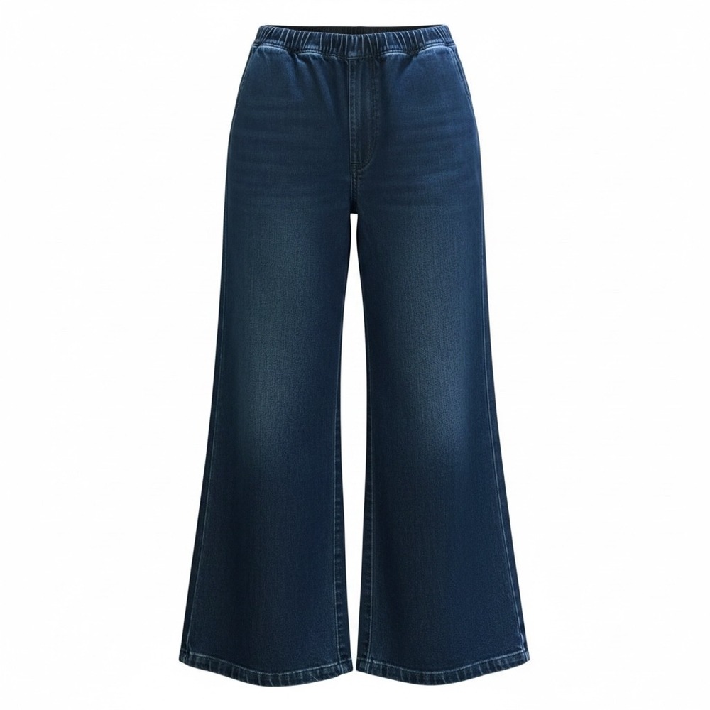 Soft Surroundings Dark Wash Pull On Wide Leg Denim Flare  XL Grandmacore 29725